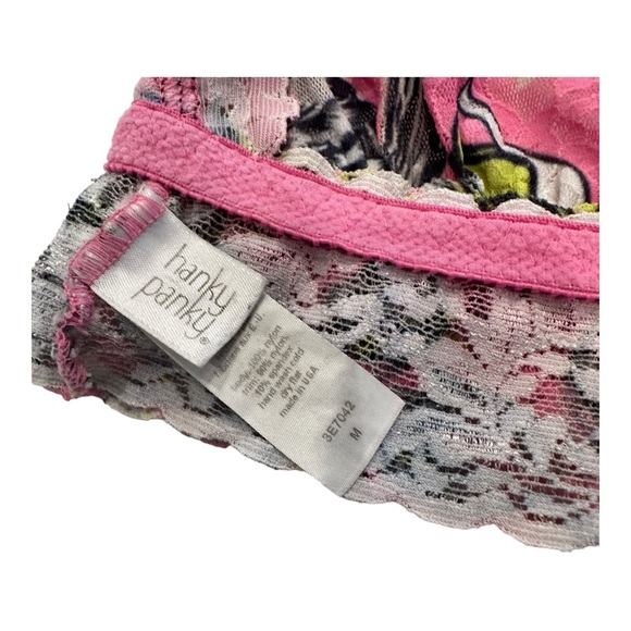 EUC Hanky Panky Pink and Yellow Floral Bra Size Medium - Picture 4 of 13